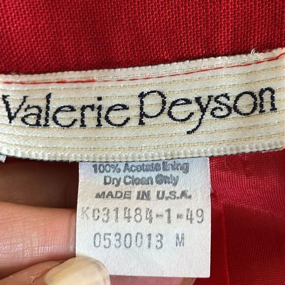 Vintage 70s/80s Valerie Peyton Red Polyester/Rayon Straight Skirt - Picture 6 of 8